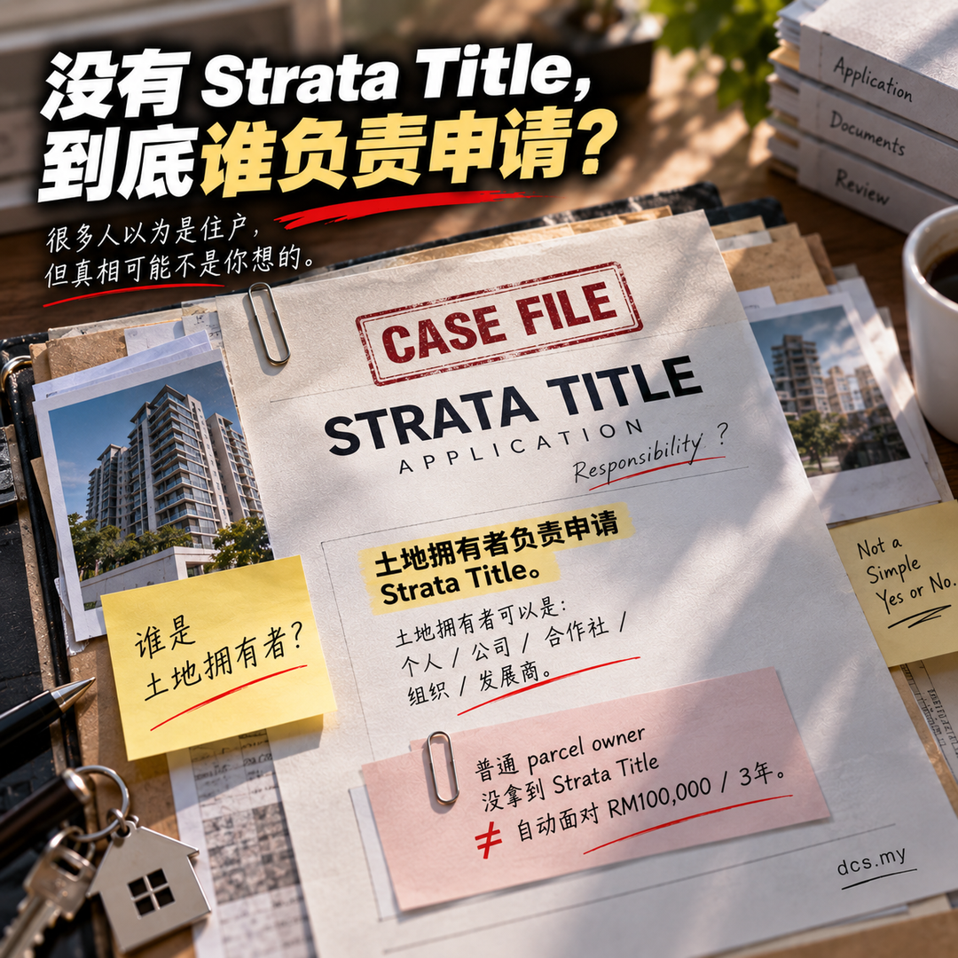 没有 Strata Title，到底谁负责申请？责任逻辑图