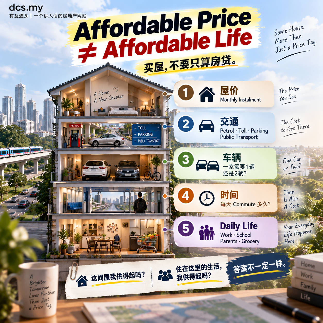 RM400k vs RM500k 不要只比房价：屋价、交通、车辆、时间与生活成本