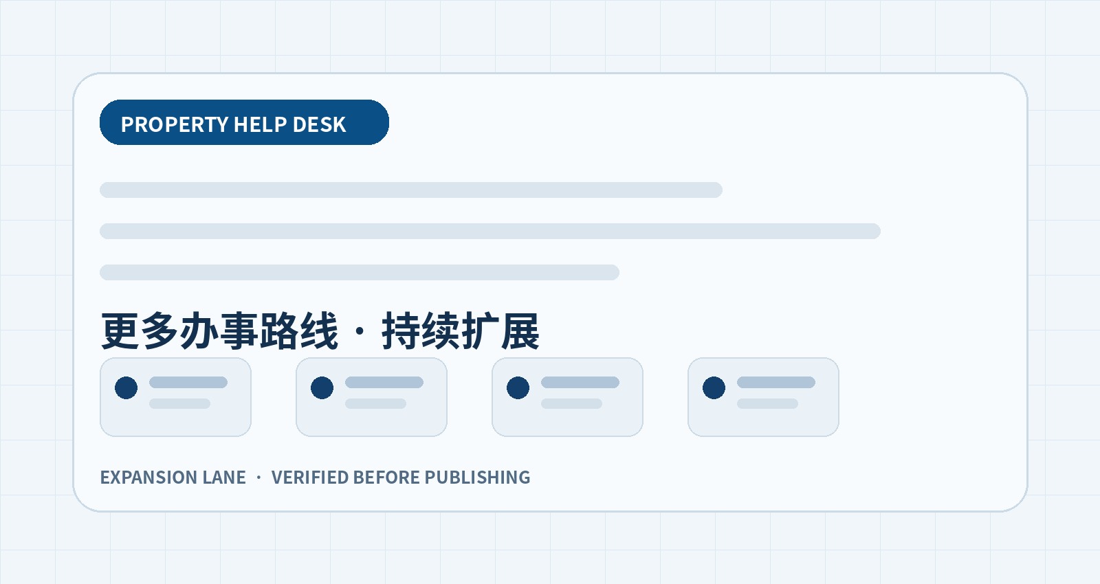 Property Help Desk 更多房地产办事路线持续扩展