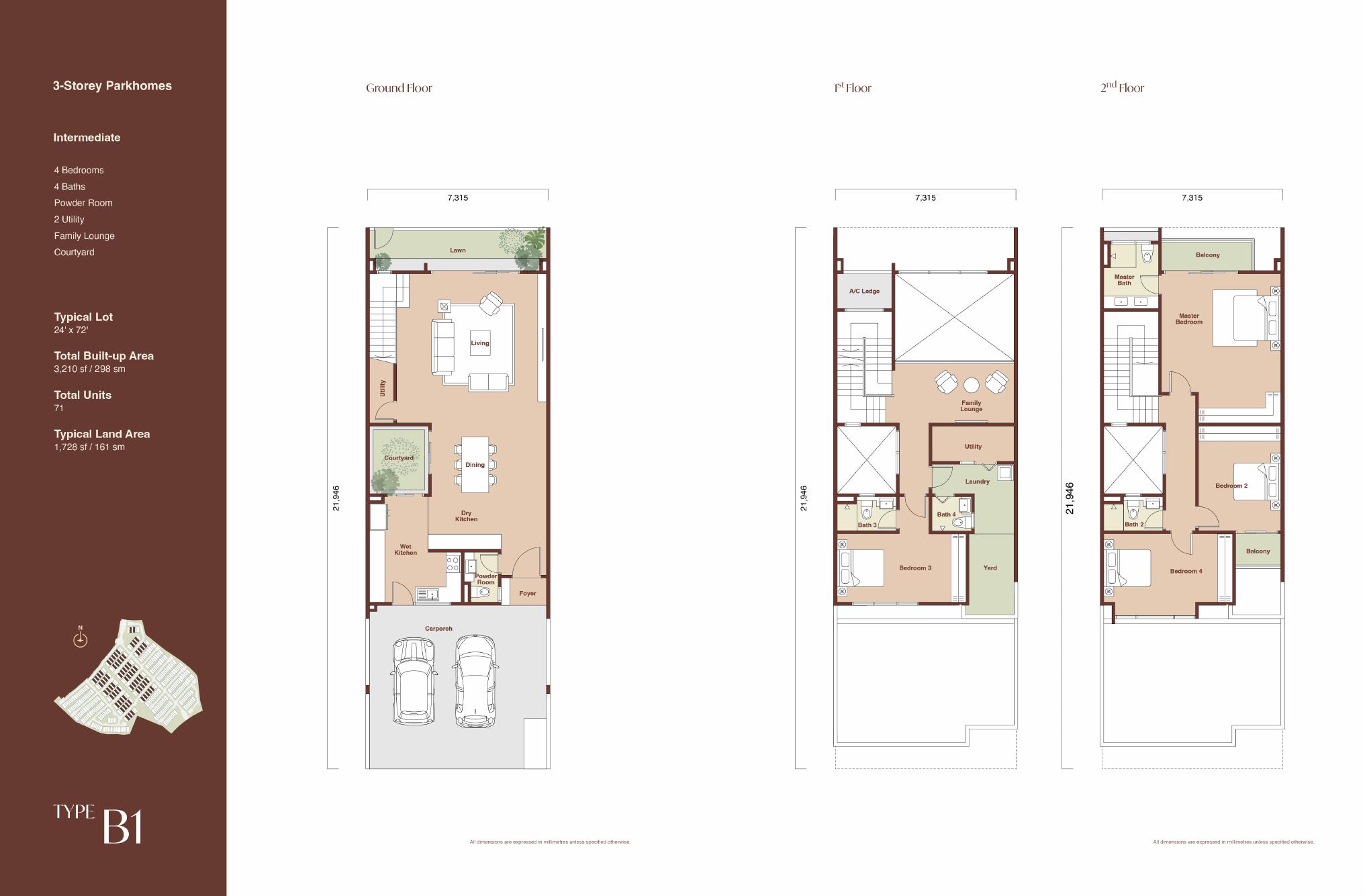 Parkhomes Type B1 floor plan
